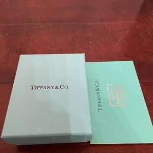 Empty Tiffany box and polishing cloth.